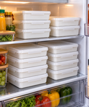 Kit 5 Potes Herméticos Empilháveis com Tampa - Organize a Geladeira e a Cozinha